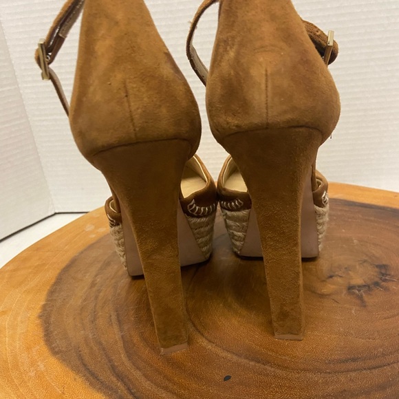 Zara Soft Suede Espadrilles platform Ankle Strap Heels - Picture 9 of 13